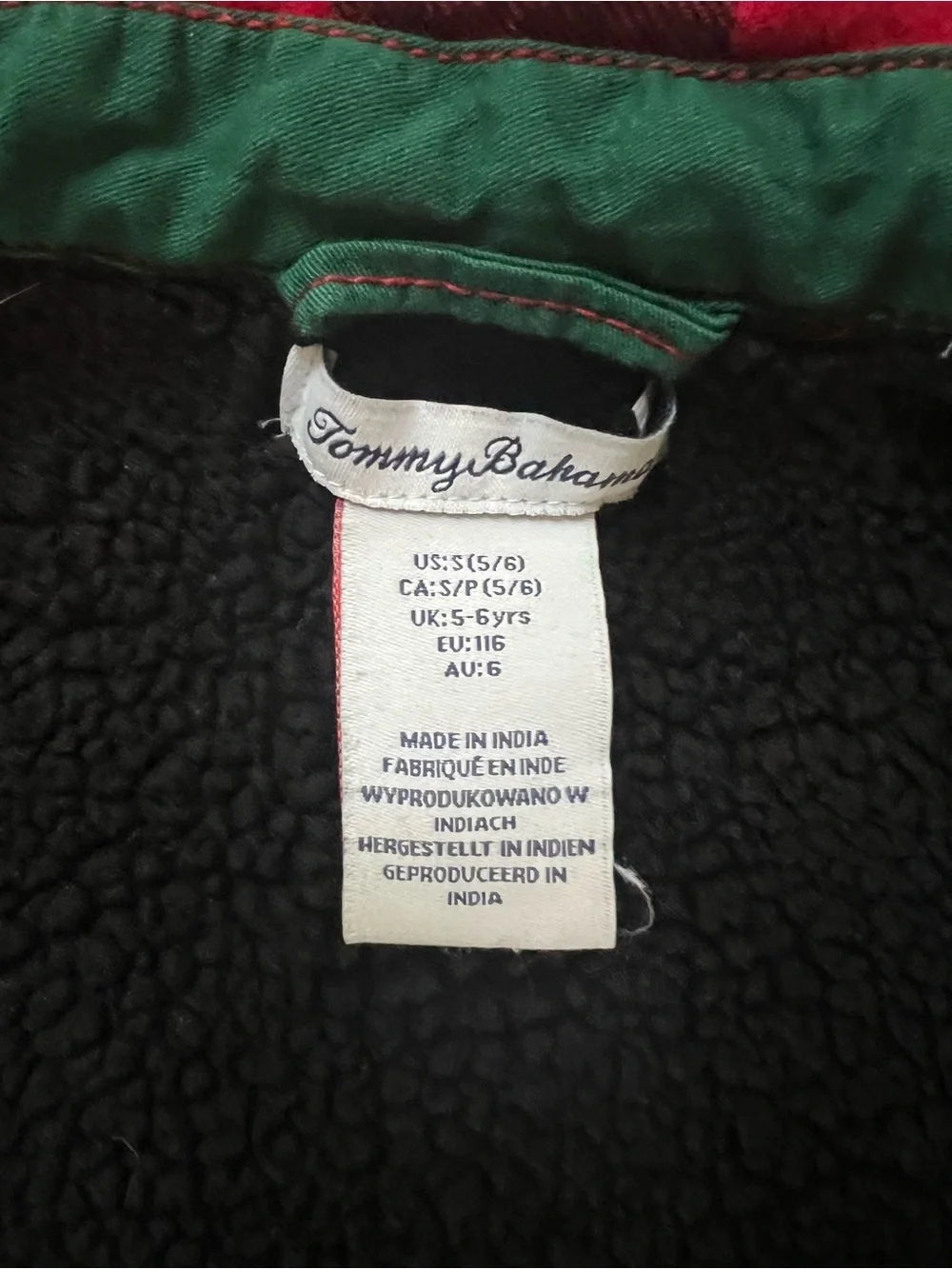 Tommy Bahama fleece lined
